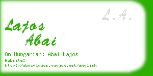 lajos abai business card